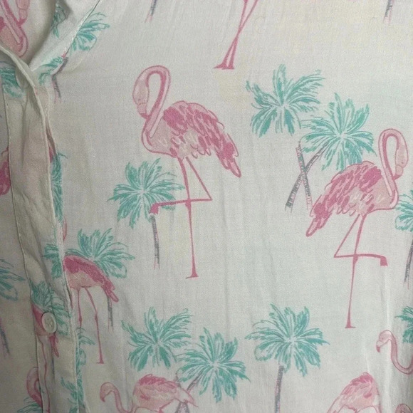 Tipsy Elves Single and Ready to Flamingle Hawaiian Button Up - Picture 4 of 8